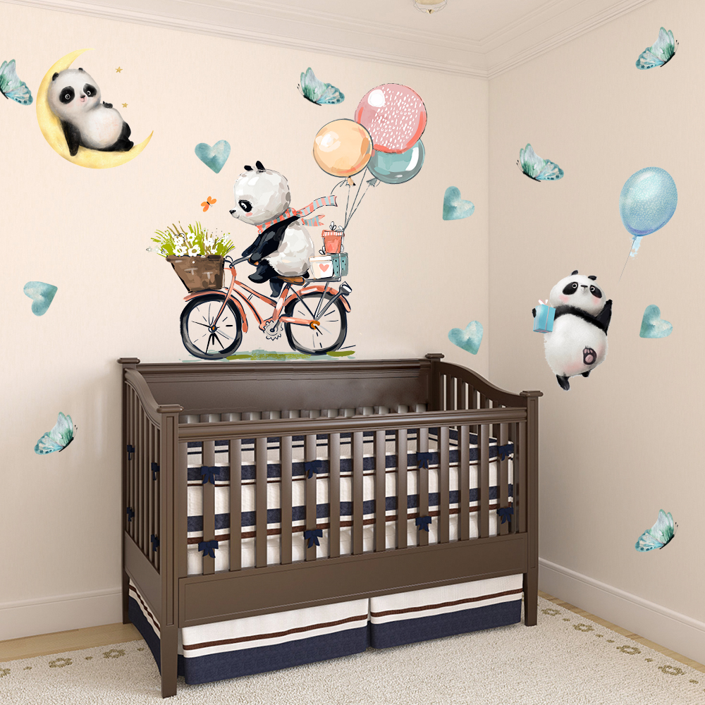 3 panda biciklivel, lufikkal falmatrica gyerekeknek 3 panda biciklivel, lufikkal falmatrica gyerekeknek